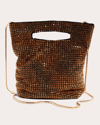 Shop Emm Kuo Women's Montauk Rhinestone Mesh Crossbody Bag In Gold