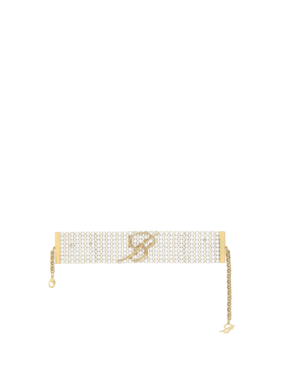 Shop Blumarine Choker Necklace In Oro Satinato/crystal