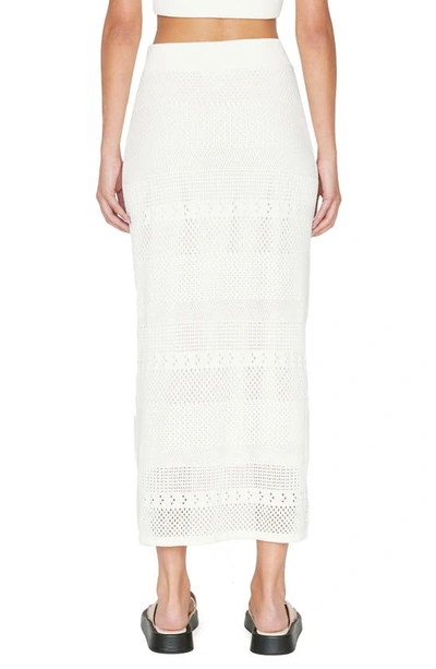 Shop Frame Open Stitch Pencil Skirt In Off White