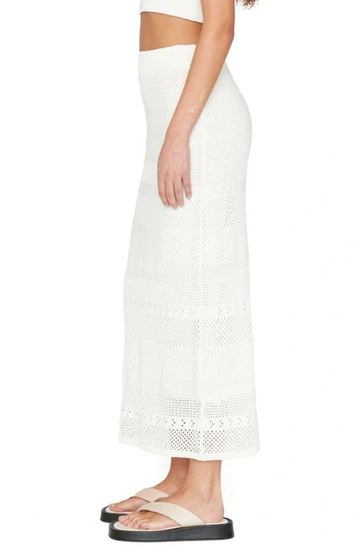 Shop Frame Open Stitch Pencil Skirt In Off White