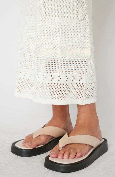 Shop Frame Open Stitch Pencil Skirt In Off White