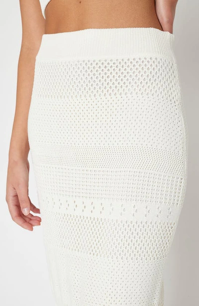 Shop Frame Open Stitch Pencil Skirt In Off White