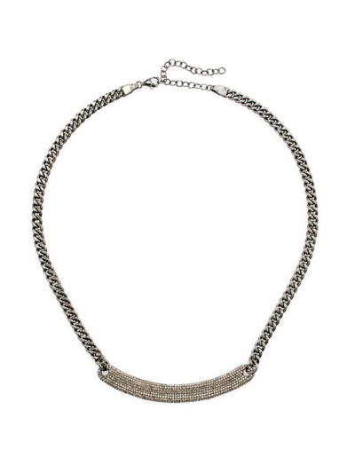 Shop Nina Gilin Women's Sterling Silver & 2.44 Tcw Diamond Curb Chain Bar Necklace