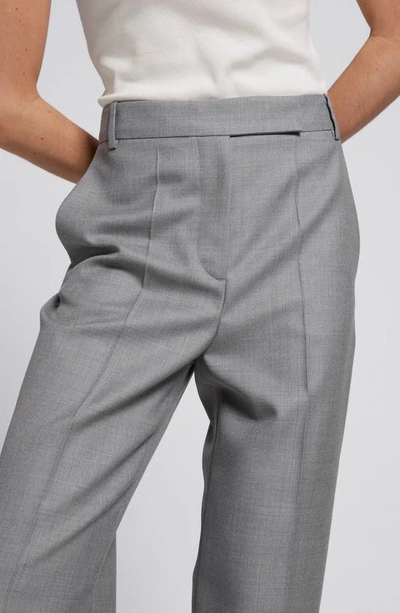 Shop & Other Stories Tailored Wide Leg Wool Trousers In Grey Shade