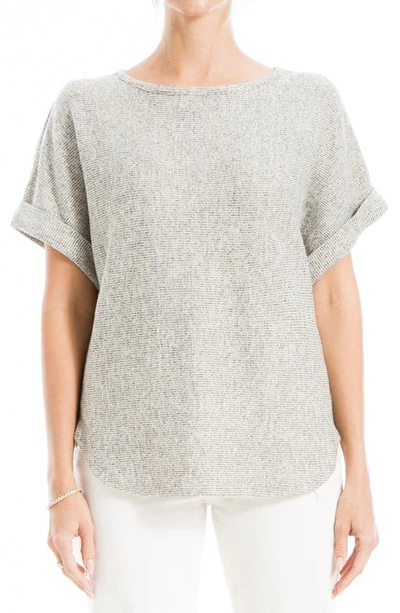 Max Studio Short Sleeve Ribbed T-shirt In Oat/ Blk