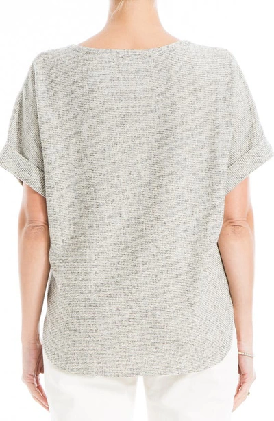 Max Studio Short Sleeve Ribbed T-shirt In Oat/ Blk