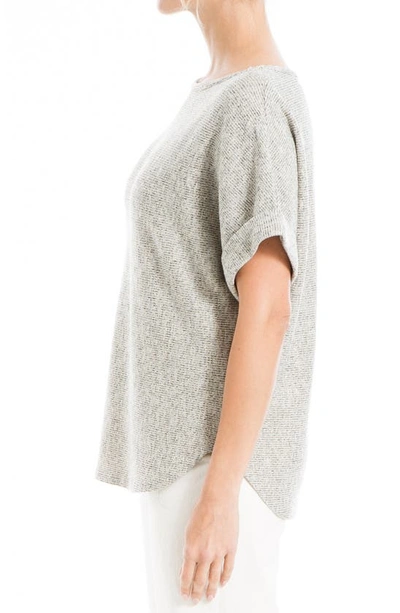 Max Studio Short Sleeve Ribbed T-shirt In Oat/ Blk