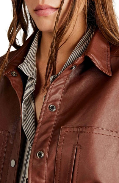 Shop Free People Easy Rider Faux Leather Jacket In Desert Topaz