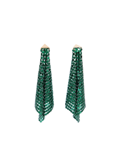 Shop Rabanne Pixel Emerald Earrings In Green