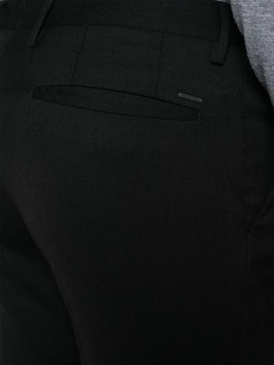 Shop Incotex Black Wool Blend Trousers In Nero