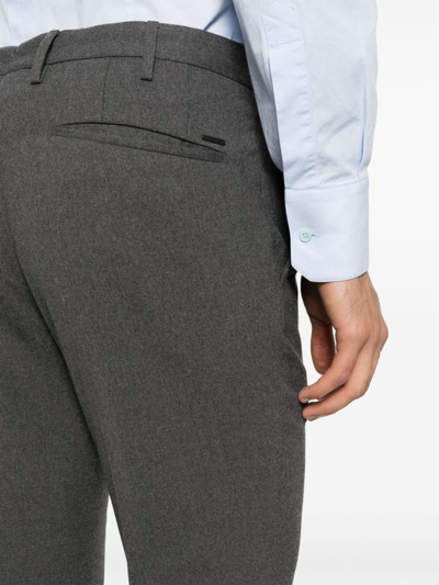 Shop Incotex Dark Grey Wool Blend Trousers In Grigio