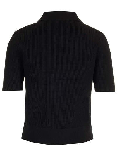 Shop Tory Burch Viscose-blend Knitted Top In Black