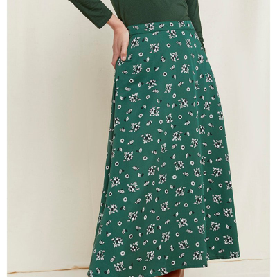 Shop People Tree Alison Floral Skirt In Green