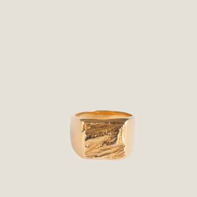 Shop Ruddock Lozen Signet Ring In Gold
