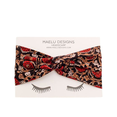 Shop Maelu Beatrice Hair Scarf In Red