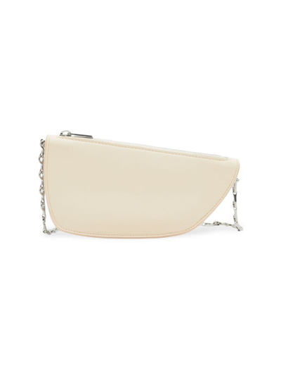 Shop Burberry Women's Micro Shield Leather Sling Bag In Pearl