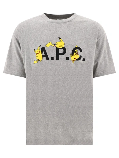Shop Apc A.p.c. "pokémon Pikachu" T-shirt In Grey
