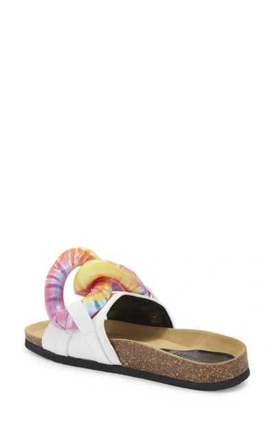 Shop Jw Anderson Curb Chain Slide Sandal In White Chain Tyedye