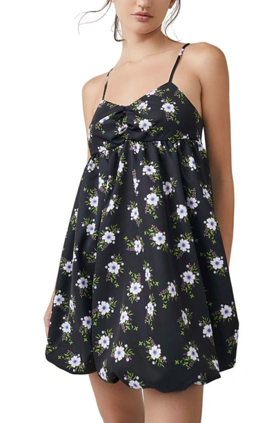 Free People In A Bubble Mini Dress In Black