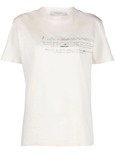 Shop Golden Goose Distressed Effect T-shirt In White