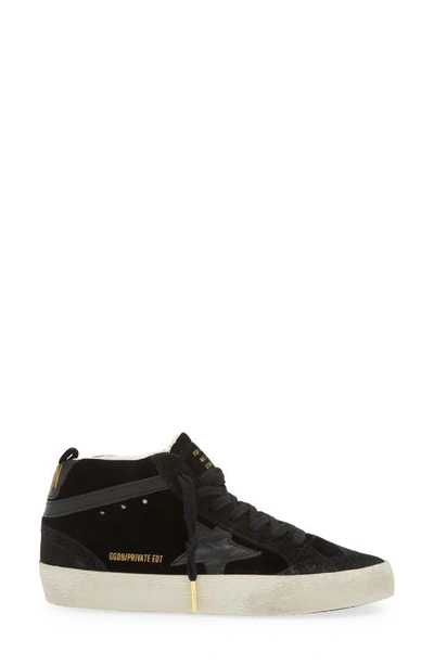 Golden Goose Midstar Velvet Sneaker In Black