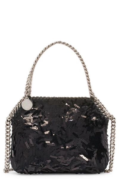 Shop Stella Mccartney Mini Falabella Confetti Shoulder Bag In 1000 Black