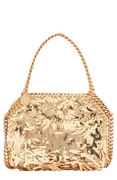 Shop Stella Mccartney Mini Falabella Confetti Shoulder Bag In 8250 Gold
