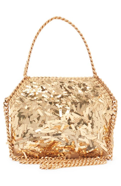 Shop Stella Mccartney Mini Falabella Confetti Shoulder Bag In 8250 Gold