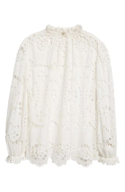 Shop Zimmermann Lexi Embroidered Eyelet Top In Ivory