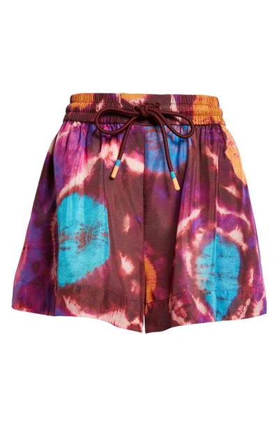 Shop Zimmermann Acadian Tie Dye Silk Shorts In Tie Dye Multi