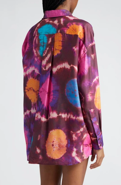 Shop Zimmermann Acadian Relaxed Silk Shirt In Tie Dye Multi