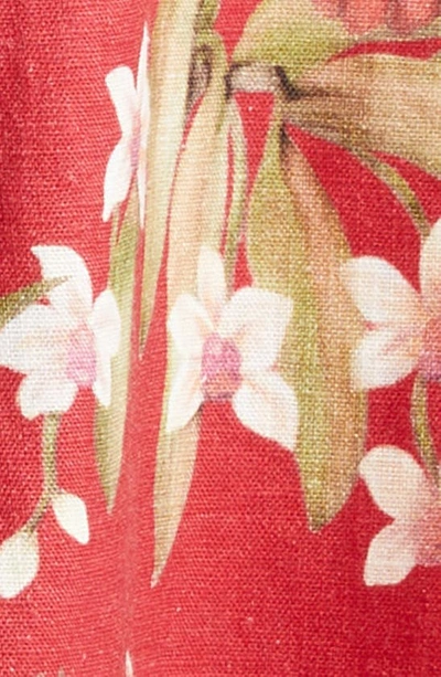 Shop Zimmermann Lexi Floral Linen Slipdress In Red Palm