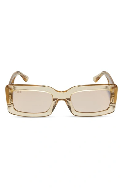 Shop Diff Indy 51mm Rectangular Sunglasses In Honey Crystal Flash