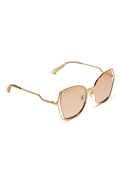 Shop Diff Donna Iii 53mm Square Sunglasses In Honey Crystal Flash