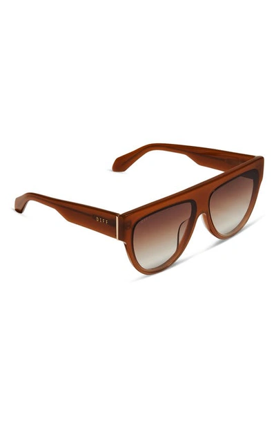 Shop Diff Georgie 58mm Gradient Shield Sunglasses In Brown Gradient