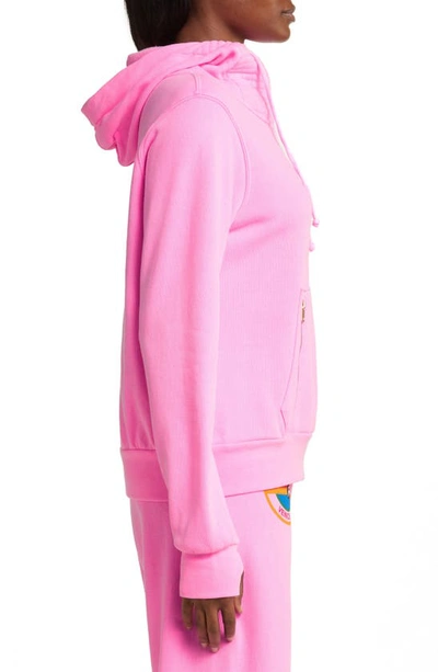 Shop Aviator Nation Bolt Ninja Cotton Blend Hoodie In Neon Pink/ Mint