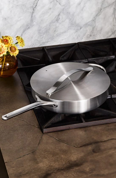 Caraway Nontoxic Ceramic Nonstick Sauté Pan With Lid In Stainless Steel