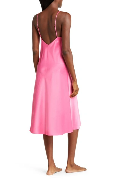 Shop Natori Glamour Satin Nightgown In Pink Grapefruit