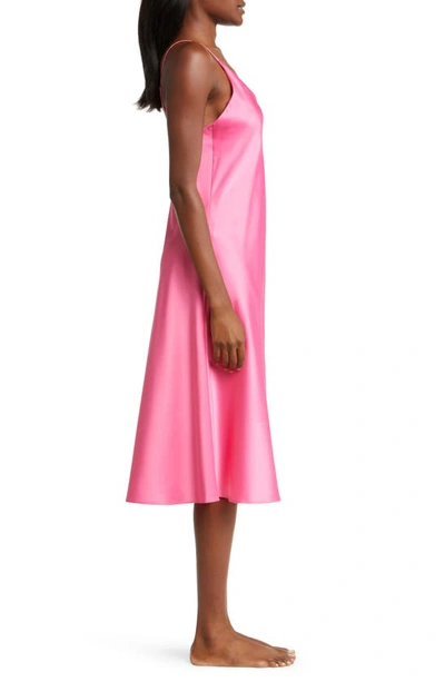 Shop Natori Glamour Satin Nightgown In Pink Grapefruit