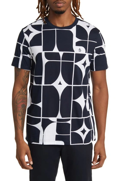 Shop Original Penguin Geometric Graphic T-shirt In Dark Sapphire