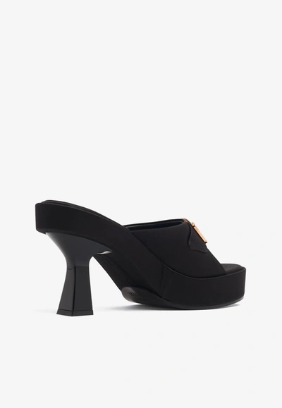 Versace 100 Crystal-embellished Satin Mules In Black