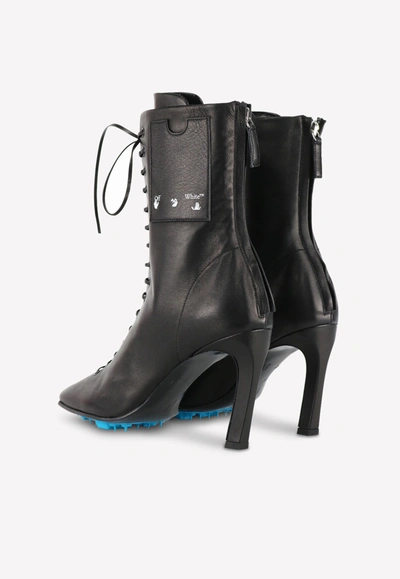 Off-white Off White Leather Heel Boots Women In Black