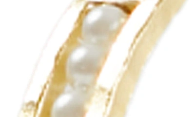 Argento Vivo Imitation Pearl Molten Hoop Earrings In Gold