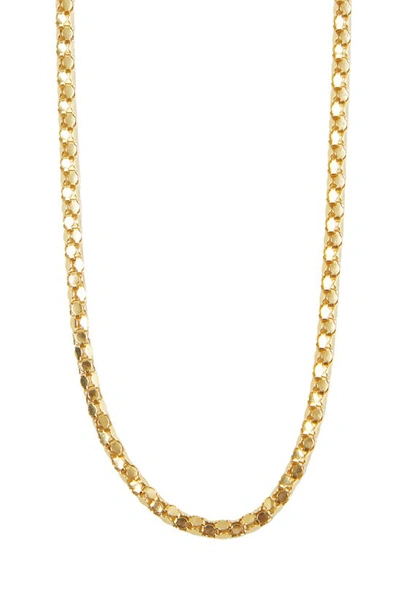 Shop Argento Vivo Sterling Silver Rounded Box Chain Necklace In Gold