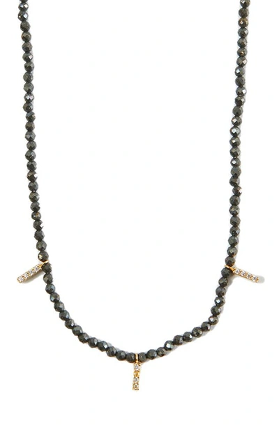 Shop Argento Vivo Sterling Silver Beaded Charm Necklace In Gold