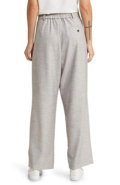 Shop Masai Copenhagen Perlias Wide Leg Pants In Light Grey Melange