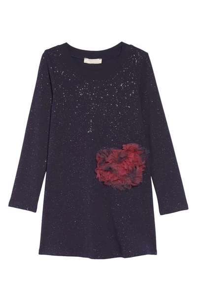 Shop Truly Me Glitter T-shirt Dress In Navy