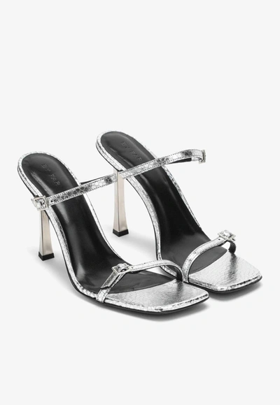 Shop By Far 100 Metallic Leather Mules