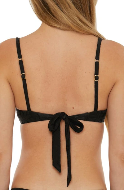 Trina Turk Joplin Textured Twist Front Underwire Bikini Top In Black