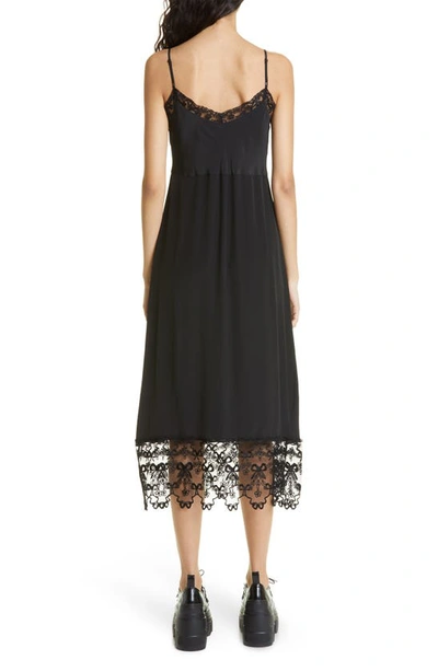 Simone Rocha Floral-jacquard Silk-satin Midi Slip Dress In Black